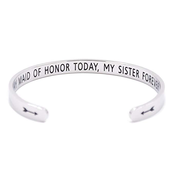 My Maid of Honor Today My Sister Forever Bracelet Gift Friends Sisters Wedding Birthday