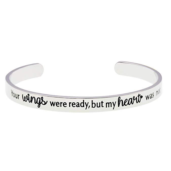LParkin Memorial Bracelets Your Wings were Ready But My Heart was Not Pet Dog Cat Remembrance Gifts Memorial Gifts for Loss of Mother Commemorative Je