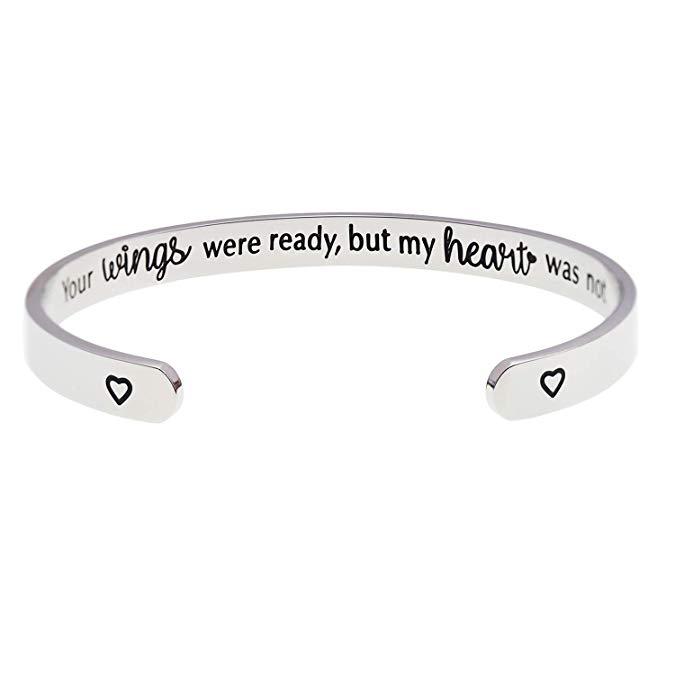 LParkin Memorial Bracelets Your Wings were Ready But My Heart was Not Pet Dog Cat Remembrance Gifts Memorial Gifts for Loss of Mother Commemorative Je