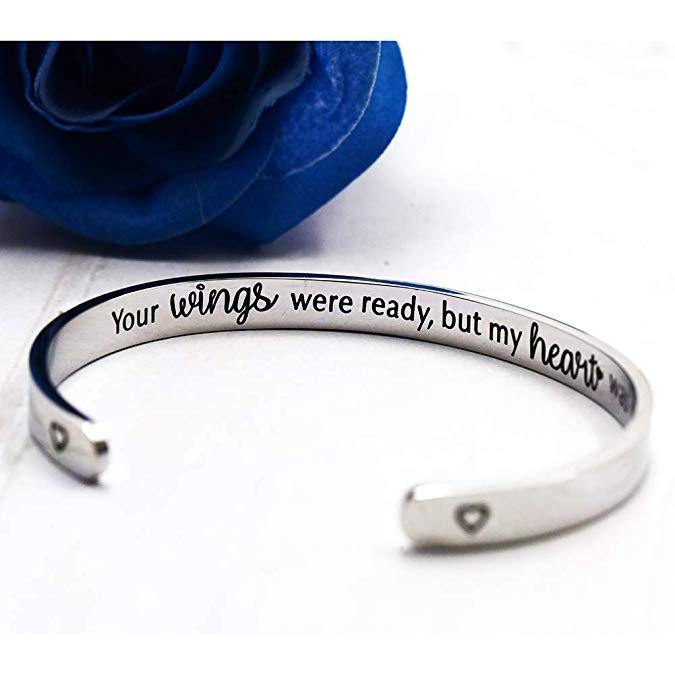 LParkin Memorial Bracelets Your Wings were Ready But My Heart was Not Pet Dog Cat Remembrance Gifts Memorial Gifts for Loss of Mother Commemorative Je