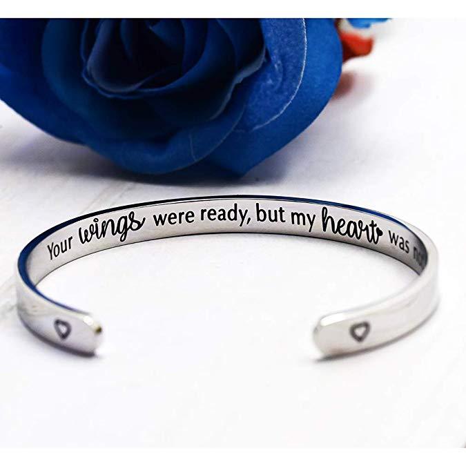 LParkin Memorial Bracelets Your Wings were Ready But My Heart was Not Pet Dog Cat Remembrance Gifts Memorial Gifts for Loss of Mother Commemorative Je