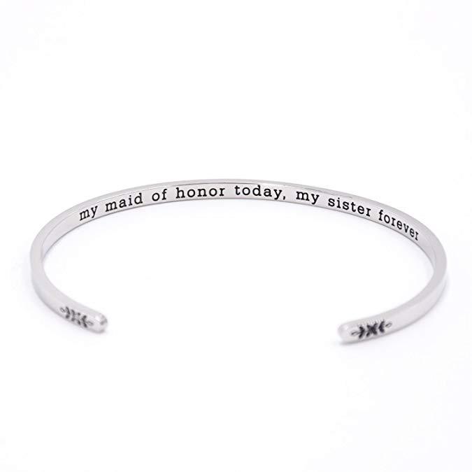 My Maid of Honor Today My Sister Forever Bracelet Gift Friends Sisters Wedding Birthday