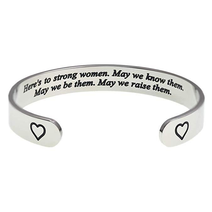 LParkin Sister to Sister Gift Empowered Women Jewerly Here's to Strong Women May we Know Them May we be Them Bracelet