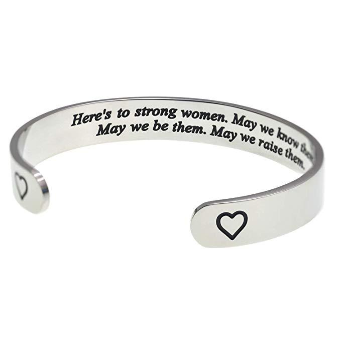 LParkin Sister to Sister Gift Empowered Women Jewerly Here's to Strong Women May we Know Them May we be Them Bracelet