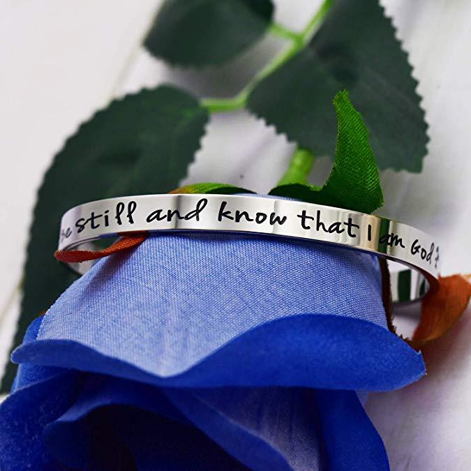 Be Still and Know That I am God Bracelet Encouragment Bracelet Stacking Religious Christian Bracelets Psalm 46:10 Bible Verse Bracelet