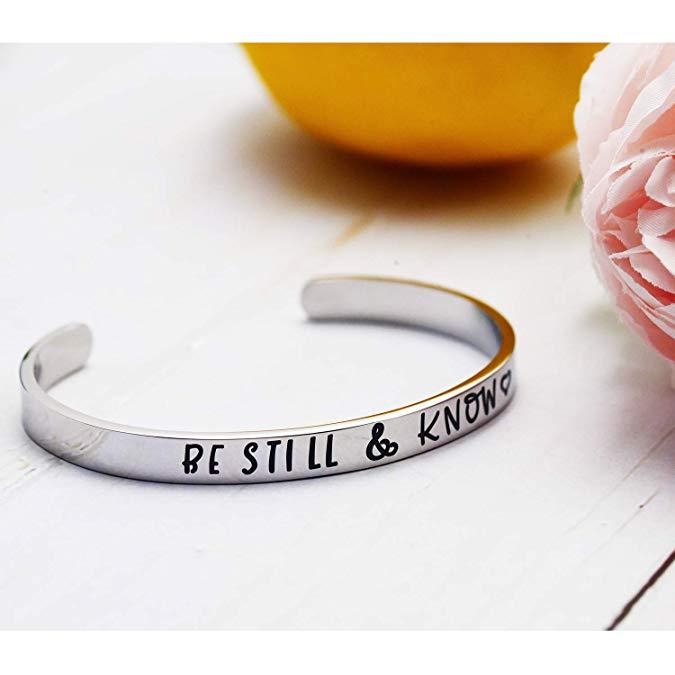 Be Still and Know That I am God Bracelet Encouragment Bracelet Stacking Religious Christian Bracelets Psalm 46:10 Bible Verse Bracelet