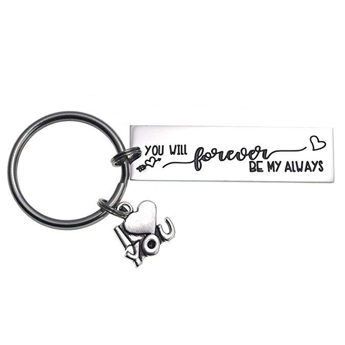 LParkin You Will Forever Be My Always Valentine's Day Keyring Groom Gift Bride Gifts Wedding for Her