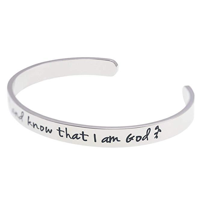 Be Still and Know That I am God Bracelet Encouragment Bracelet Stacking Religious Christian Bracelets Psalm 46:10 Bible Verse Bracelet