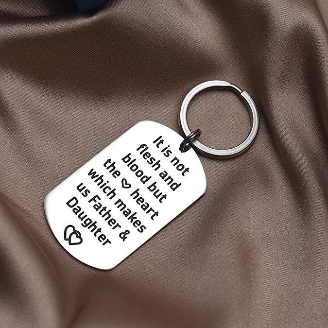 Stepfather Gift to Stepdaughter Father and Daughter Keyring Stepfather Father and Daughter Gift Stepdad Keychain