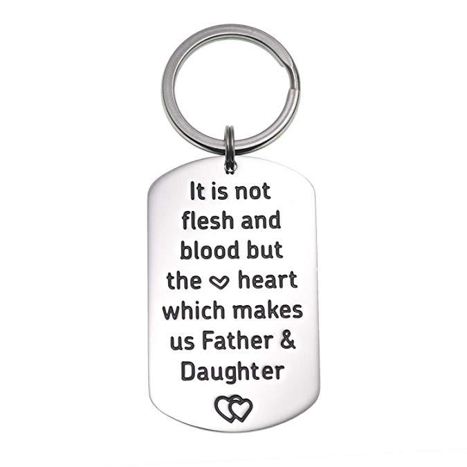 Stepfather Gift to Stepdaughter Father and Daughter Keyring Stepfather Father and Daughter Gift Stepdad Keychain