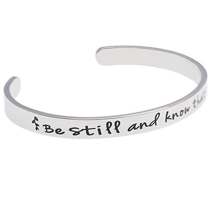 Be Still and Know That I am God Bracelet Encouragment Bracelet Stacking Religious Christian Bracelets Psalm 46:10 Bible Verse Bracelet