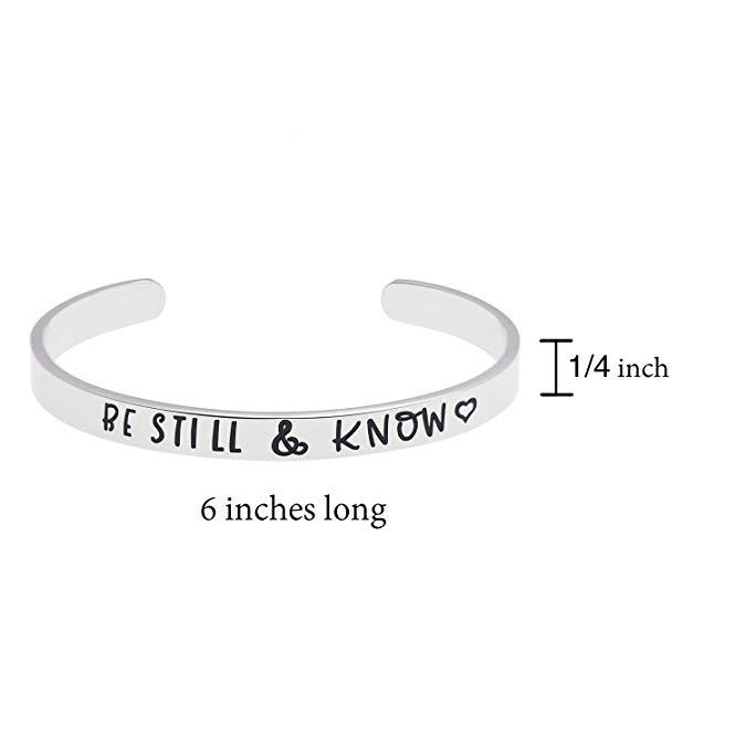 Be Still and Know That I am God Bracelet Encouragment Bracelet Stacking Religious Christian Bracelets Psalm 46:10 Bible Verse Bracelet