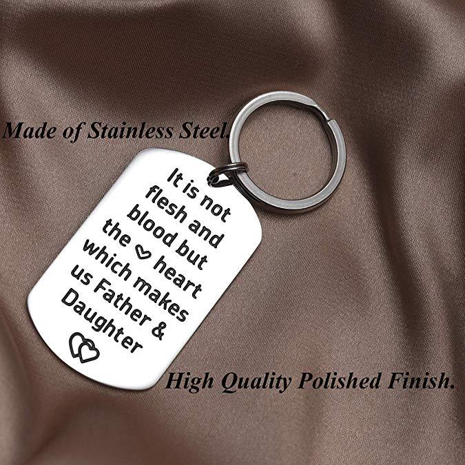 Stepfather Gift to Stepdaughter Father and Daughter Keyring Stepfather Father and Daughter Gift Stepdad Keychain