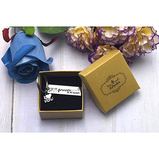 LParkin You Will Forever Be My Always Valentine's Day Keyring Groom Gift Bride Gifts Wedding for Her