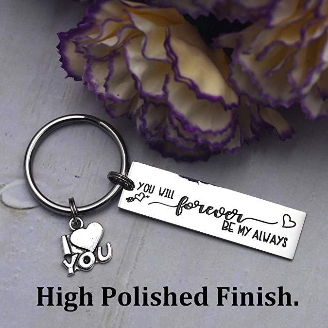 LParkin You Will Forever Be My Always Valentine's Day Keyring Groom Gift Bride Gifts Wedding for Her