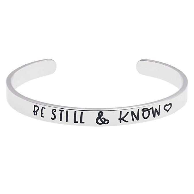 Be Still and Know That I am God Bracelet Encouragment Bracelet Stacking Religious Christian Bracelets Psalm 46:10 Bible Verse Bracelet