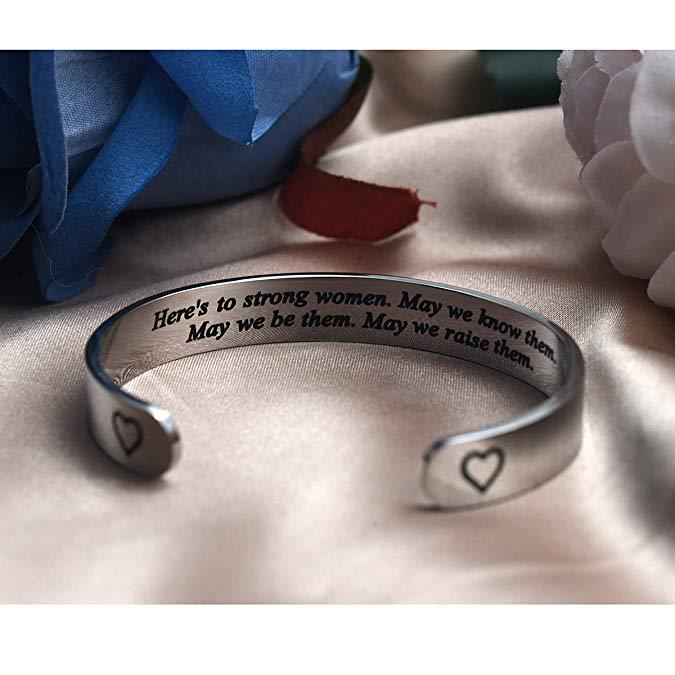 LParkin Sister to Sister Gift Empowered Women Jewerly Here's to Strong Women May we Know Them May we be Them Bracelet