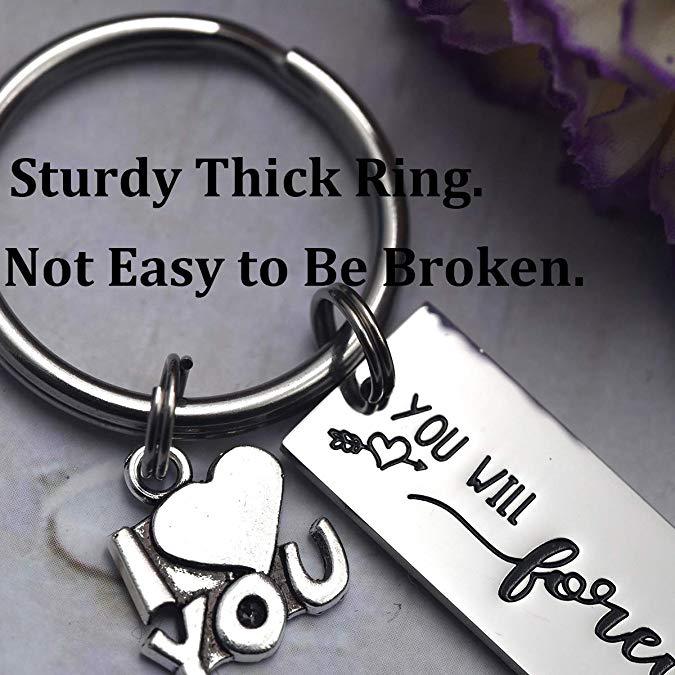 LParkin You Will Forever Be My Always Valentine's Day Keyring Groom Gift Bride Gifts Wedding for Her