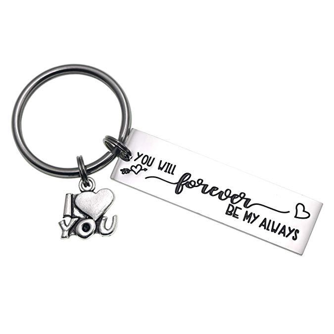 LParkin You Will Forever Be My Always Valentine's Day Keyring Groom Gift Bride Gifts Wedding for Her