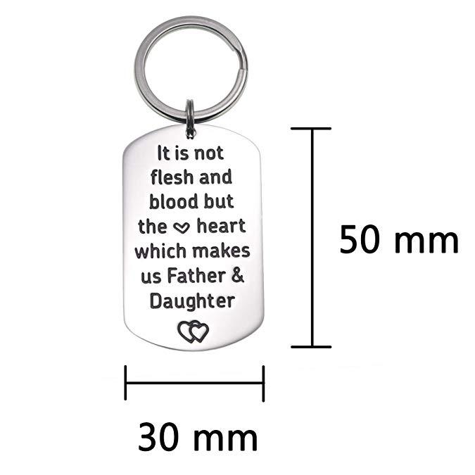 Stepfather Gift to Stepdaughter Father and Daughter Keyring Stepfather Father and Daughter Gift Stepdad Keychain