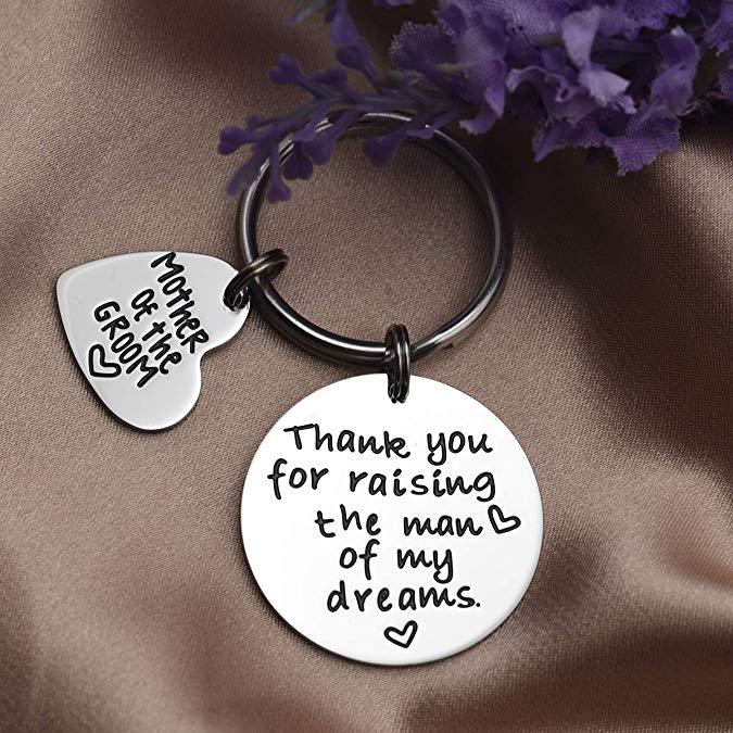 LParkin Mother of The Groom Keyring Thank You for Raising The Man of My Dreams Wedding Gift Keyring