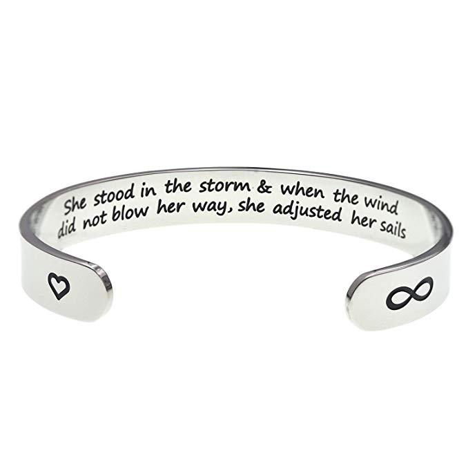 LParkin Inspirational Gift She Stood in The Storm When The Wind Did Not Blow Her Way She Adjusted Her Sails Encouragement Gift