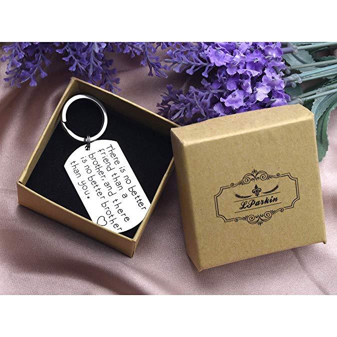 LParkin Brother Gifts Keychain There is No Better Friend Than a Brother and There is No Better Brother Than You Gift for Friend Family Jewelry