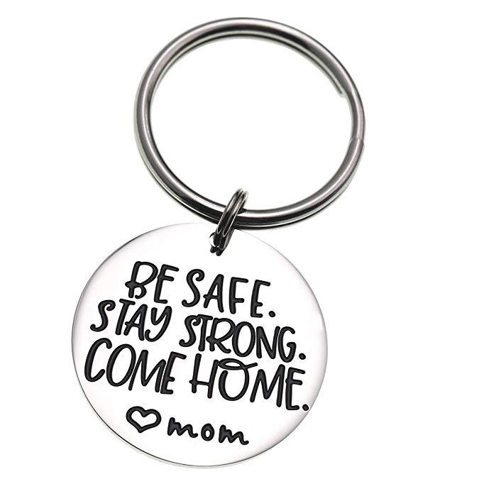 LParkin Deployment Keychain Be Safe Stay Strong Come Home Love Mom Grandma Sister Wife Marines Military