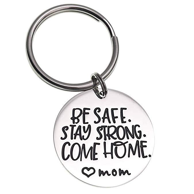 LParkin Deployment Keychain Be Safe Stay Strong Come Home Love Mom Grandma Sister Wife Marines Military