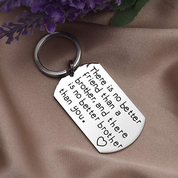LParkin Brother Gifts Keychain There is No Better Friend Than a Brother and There is No Better Brother Than You Gift for Friend Family Jewelry