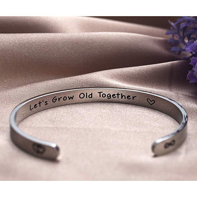 LParkin Let's Grow Old Together Bracelet Wife's Gift Jewelry Gift for Her Him Anniversary Wedding Gift
