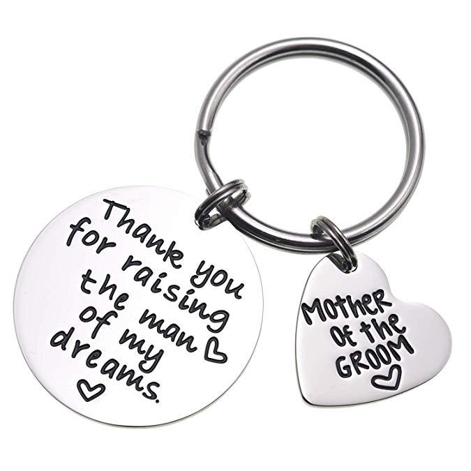 LParkin Mother of The Groom Keyring Thank You for Raising The Man of My Dreams Wedding Gift Keyring