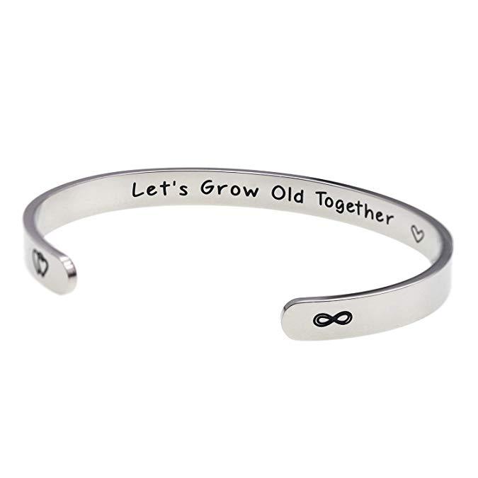LParkin Let's Grow Old Together Bracelet Wife's Gift Jewelry Gift for Her Him Anniversary Wedding Gift