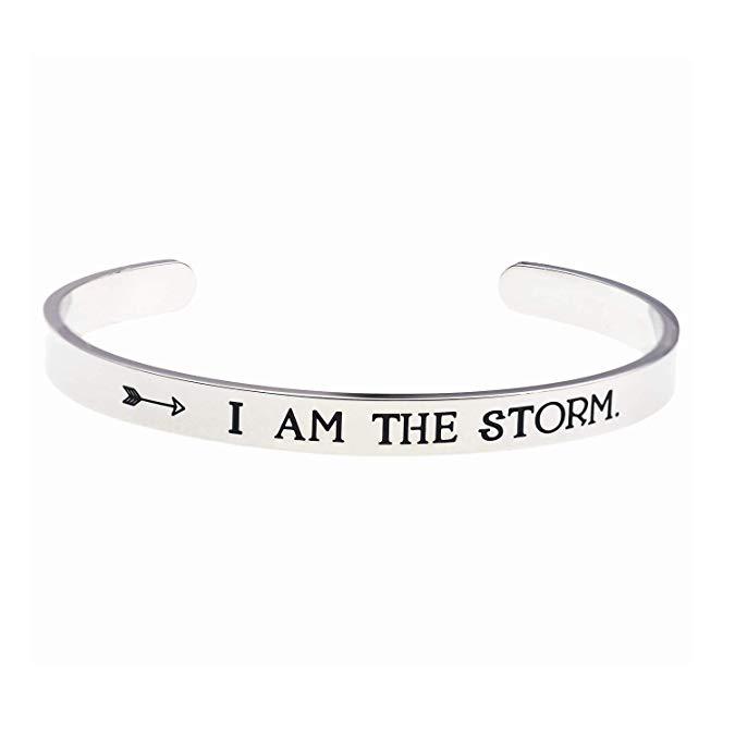 LParkin I AM The Storm Inspirational Bracelet Empowering Jewelry Motivating Inspirational Gift