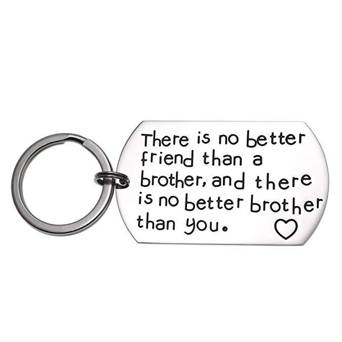 LParkin Brother Gifts Keychain There is No Better Friend Than a Brother and There is No Better Brother Than You Gift for Friend Family Jewelry