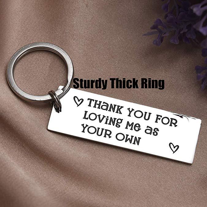 LParkin Gifts for Stepdads You May Not Have Our Genes But You Will Always Have Our Heart Keychain Fathers Day Present Step Dad Gift from Stepdaughter