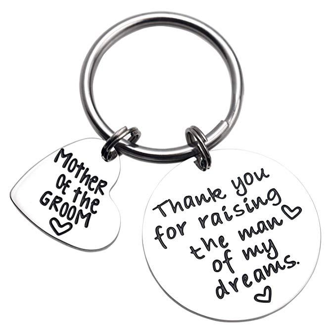 LParkin Mother of The Groom Keyring Thank You for Raising The Man of My Dreams Wedding Gift Keyring