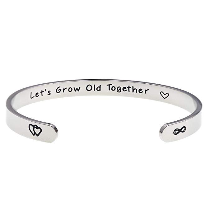 LParkin Let's Grow Old Together Bracelet Wife's Gift Jewelry Gift for Her Him Anniversary Wedding Gift