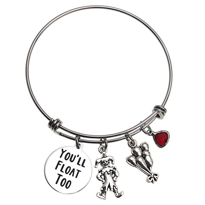 LParkin You'll Float Too Bracelet IT Movie Horror Fan Gift for Her Bangles Halloween Bracelets