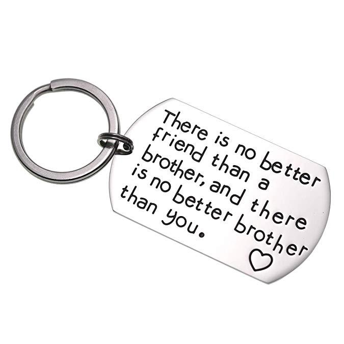 LParkin Brother Gifts Keychain There is No Better Friend Than a Brother and There is No Better Brother Than You Gift for Friend Family Jewelry