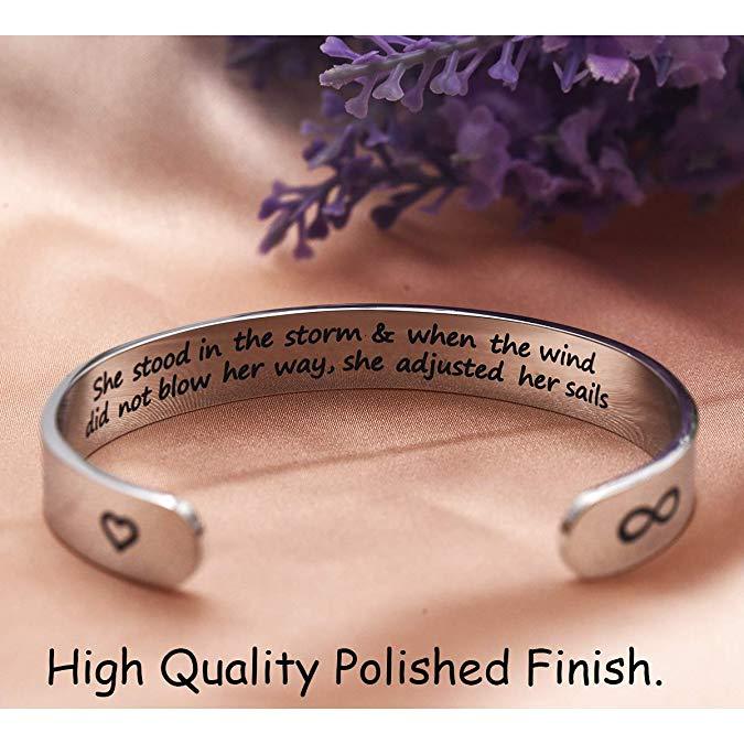 LParkin Inspirational Gift She Stood in The Storm When The Wind Did Not Blow Her Way She Adjusted Her Sails Encouragement Gift