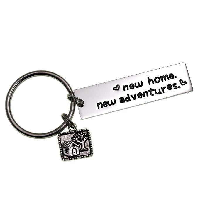 LParkin New Home New Adventures Keychain Housewarming Gift New Home Gift House Keys Keyring Moving in Together First Home Funny Housewarming