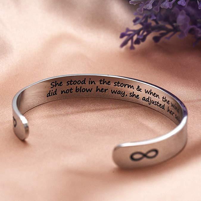 LParkin Inspirational Gift She Stood in The Storm When The Wind Did Not Blow Her Way She Adjusted Her Sails Encouragement Gift