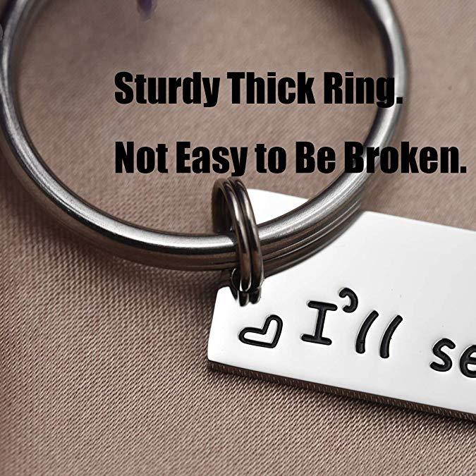 LParkin I'll See You Soon keychain Valentine's Gift Boyfriend Girlfriend Gift Long Distance Relationship Friends Bff Key Chain