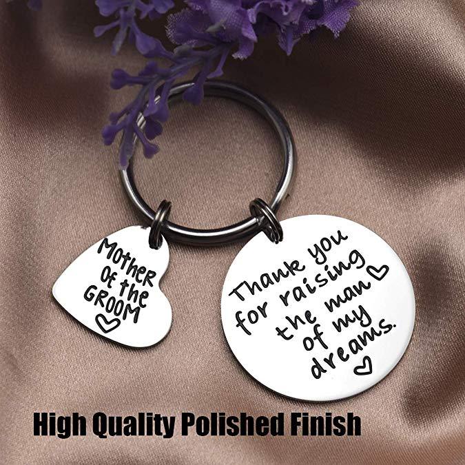 LParkin Mother of The Groom Keyring Thank You for Raising The Man of My Dreams Wedding Gift Keyring