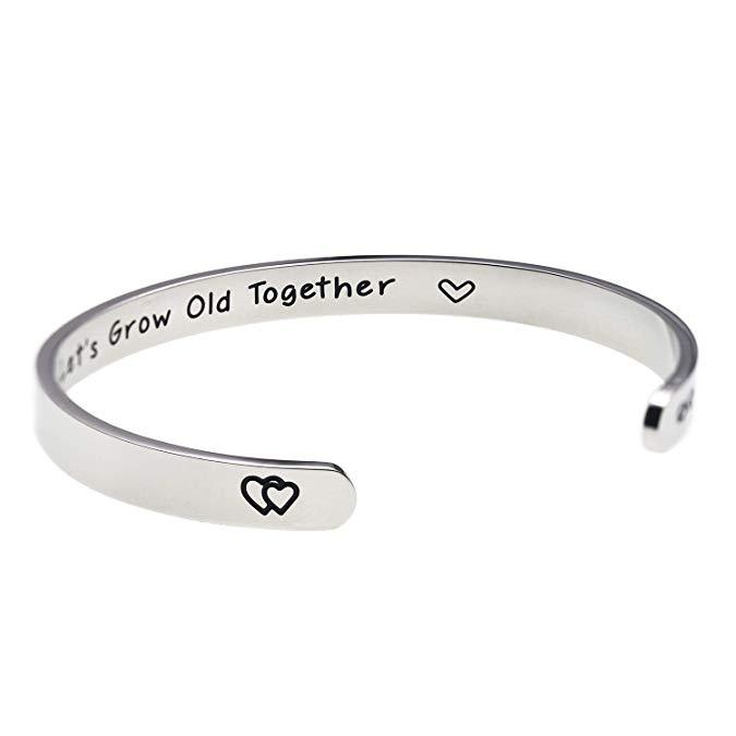 LParkin Let's Grow Old Together Bracelet Wife's Gift Jewelry Gift for Her Him Anniversary Wedding Gift