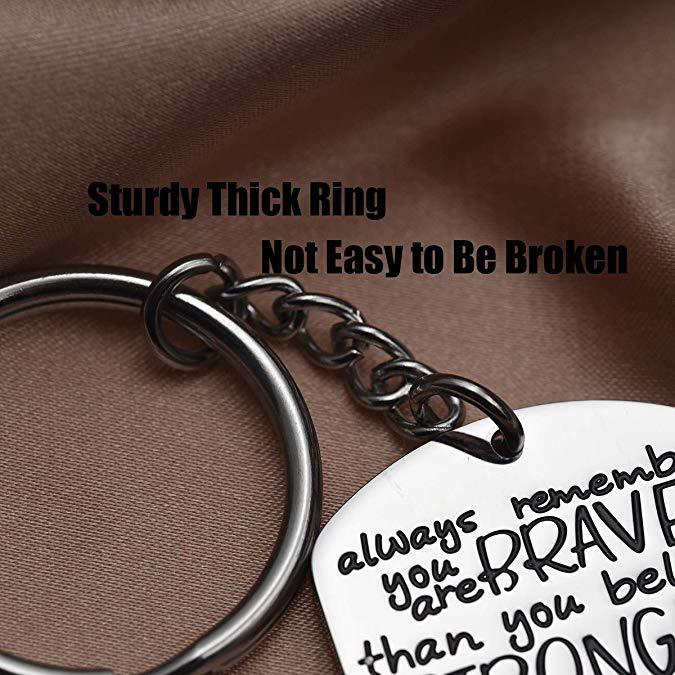 LParkin 2020 Graduation Gift Keychain for Daughter Son from Mom Motivation Keychain You are Braver Than You Believe Stronger Than You Seem Smarter Tha