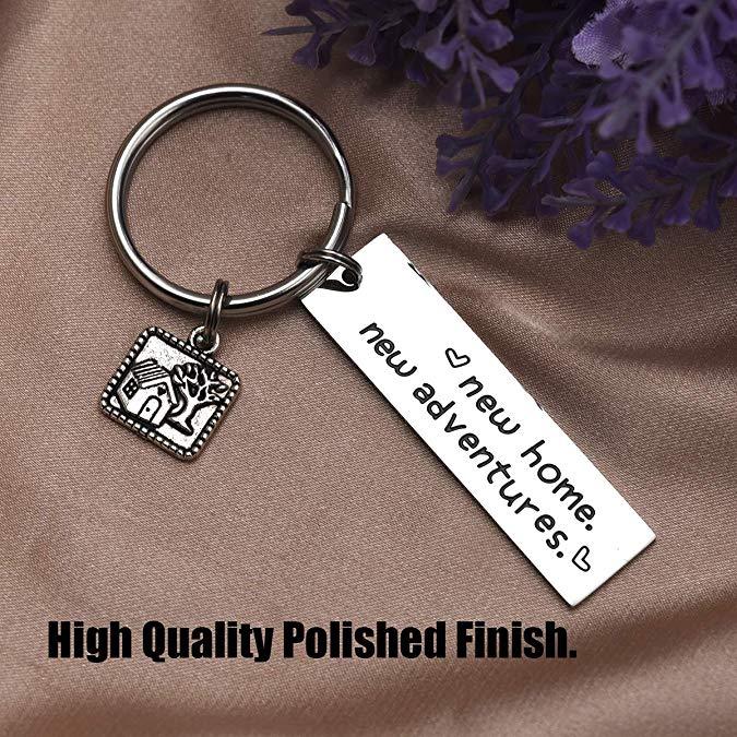 LParkin New Home New Adventures Keychain Housewarming Gift New Home Gift House Keys Keyring Moving in Together First Home Funny Housewarming