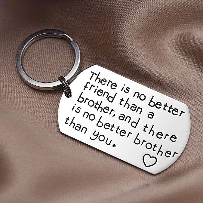 LParkin Brother Gifts Keychain There is No Better Friend Than a Brother and There is No Better Brother Than You Gift for Friend Family Jewelry