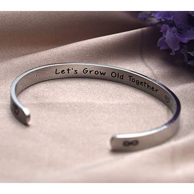LParkin Let's Grow Old Together Bracelet Wife's Gift Jewelry Gift for Her Him Anniversary Wedding Gift